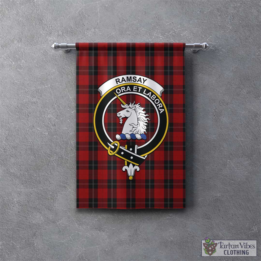 Tartan Vibes Clothing Ramsay Tartan Gonfalon, Tartan Banner with Family Crest