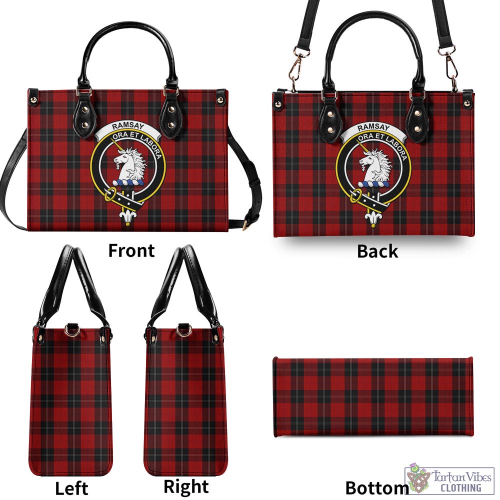 Tartan Vibes Clothing Ramsay Tartan Luxury Leather Handbags with Family Crest