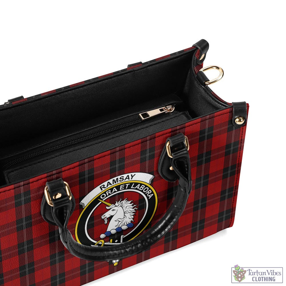 Tartan Vibes Clothing Ramsay Tartan Luxury Leather Handbags with Family Crest