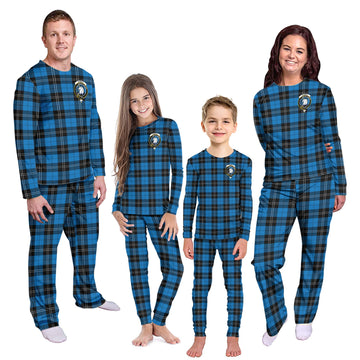 Ramsay Blue Ancient Tartan Pajamas Family Set with Family Crest