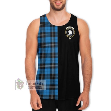 Ramsay Blue Ancient Tartan Men's Tank Top with Family Crest and Half Of Me Style