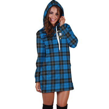 Ramsay Blue Ancient Tartan Hoodie Dress with Family Crest