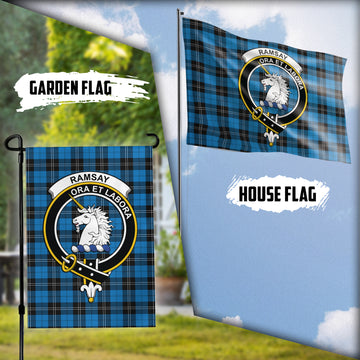 Ramsay Blue Ancient Tartan Flag with Family Crest