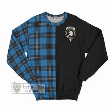 Ramsay Blue Ancient Tartan Sweatshirt with Family Crest and Half Of Me Style