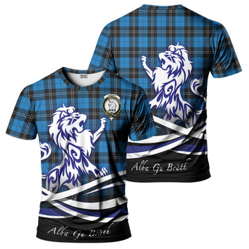 Ramsay Blue Ancient Tartan T-Shirt with Alba Gu Brath Regal Lion Emblem