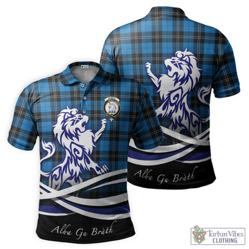 Ramsay Blue Ancient Tartan Polo Shirt with Alba Gu Brath Regal Lion Emblem