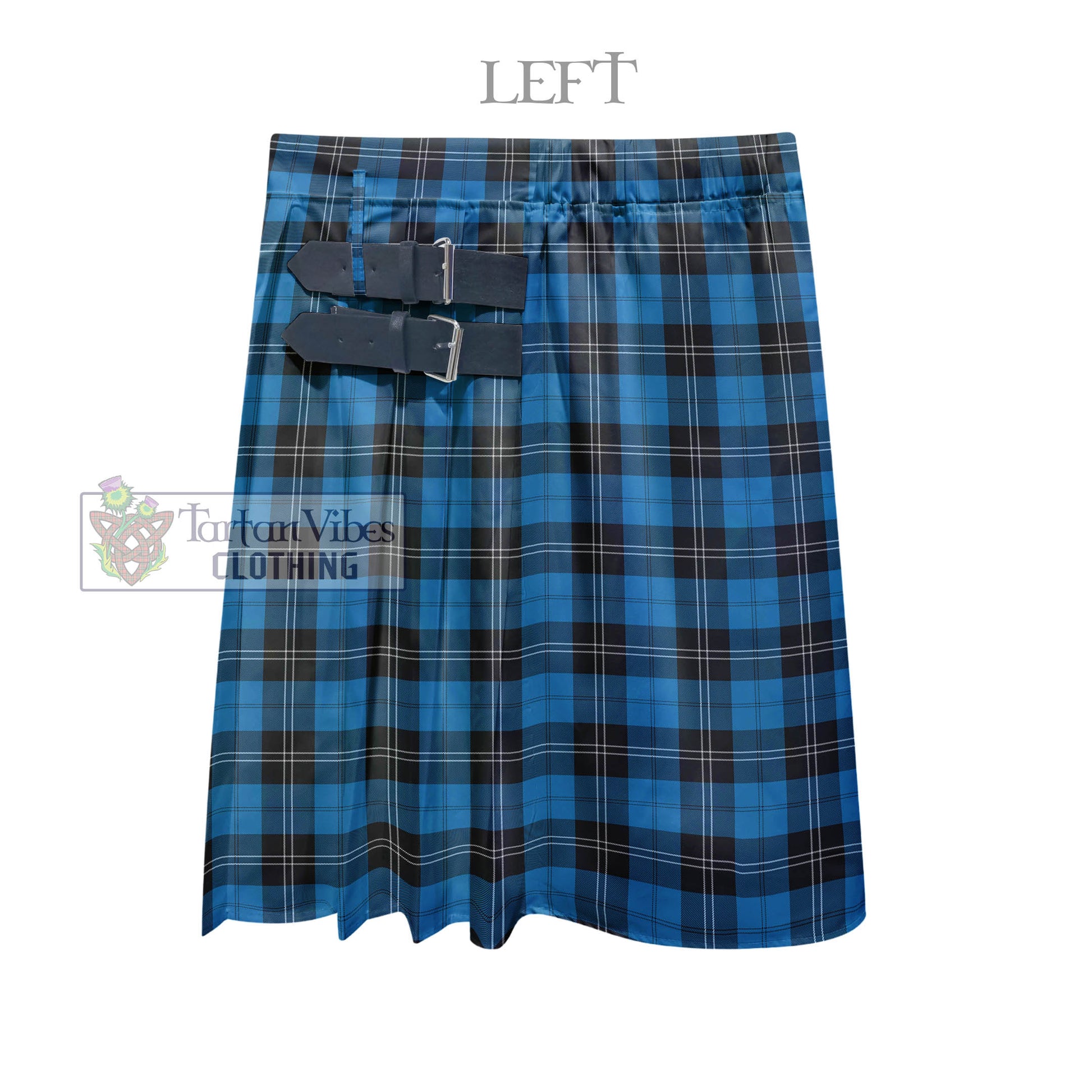 Tartan Vibes Clothing Ramsay Blue Ancient Tartan Men's Pleated Skirt - Fashion Casual Retro Scottish Style