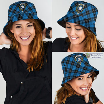 Ramsay Blue Ancient Tartan Bucket Hat with Family Crest