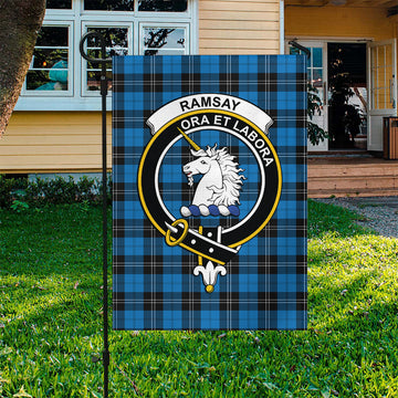 Ramsay Blue Ancient Tartan Flag with Family Crest