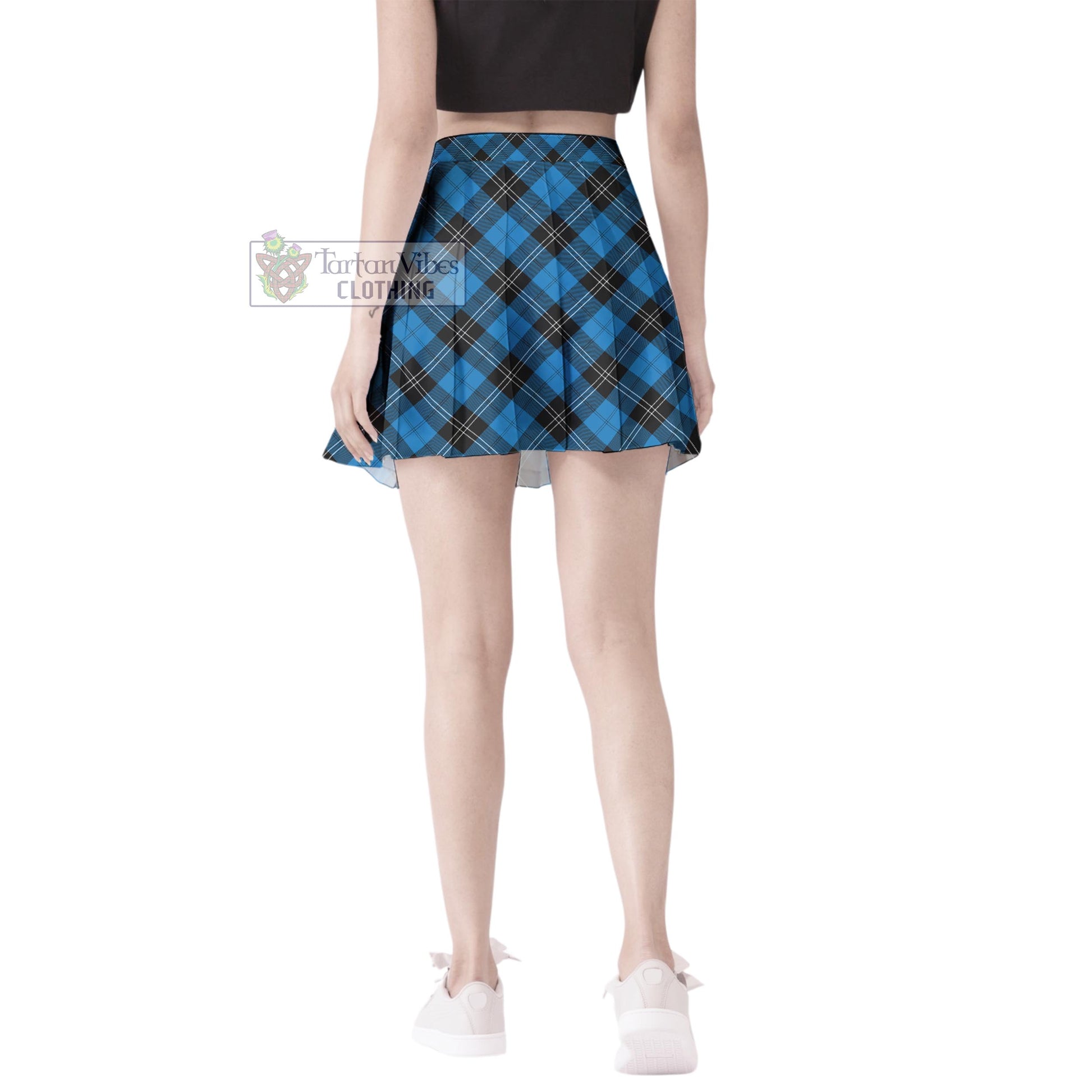 Tartan Vibes Clothing Ramsay Blue Ancient Tartan Women's Plated Mini Skirt