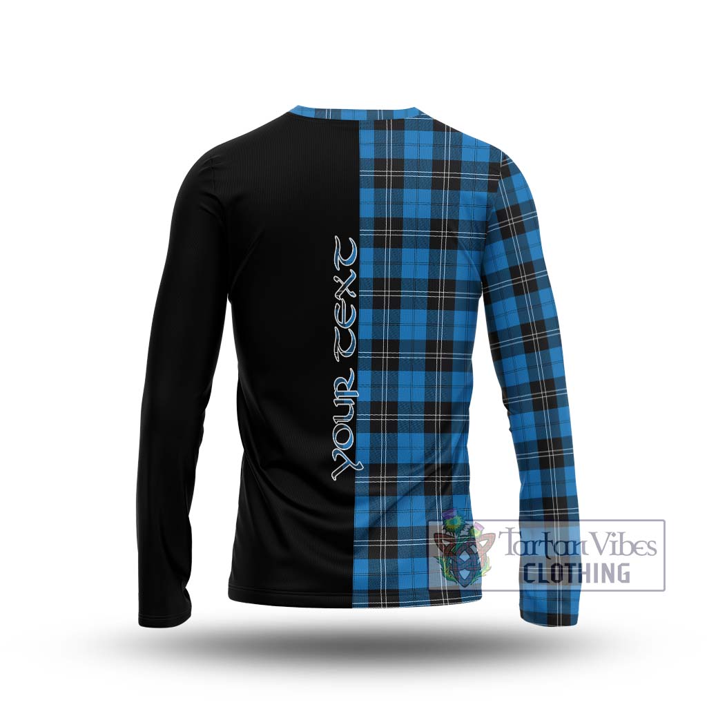 Tartan Vibes Clothing Ramsay Blue Ancient Tartan Long Sleeve T-Shirt with Family Crest and Half Of Me Style