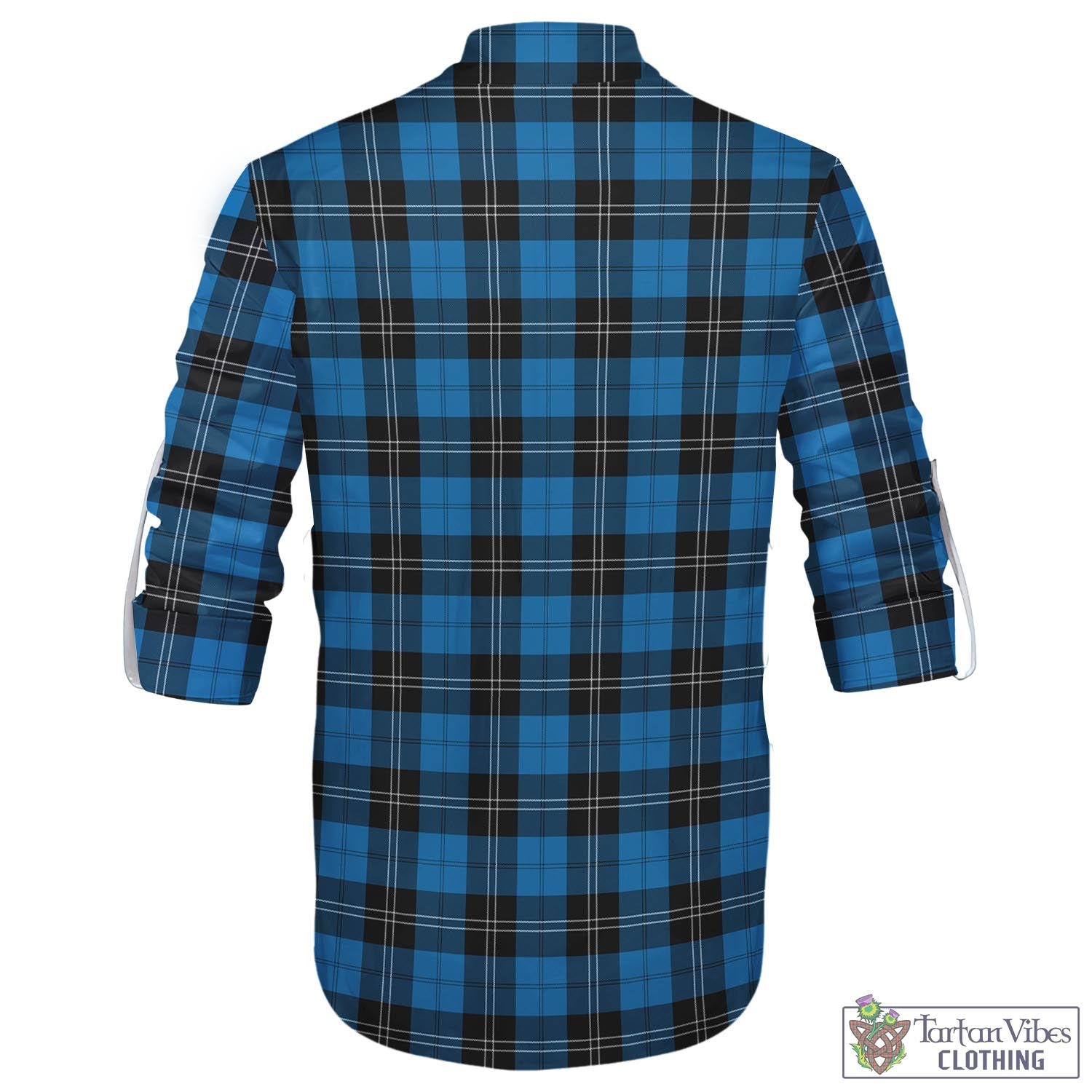 Tartan Vibes Clothing Ramsay Blue Ancient Tartan Men's Scottish Traditional Jacobite Ghillie Kilt Shirt