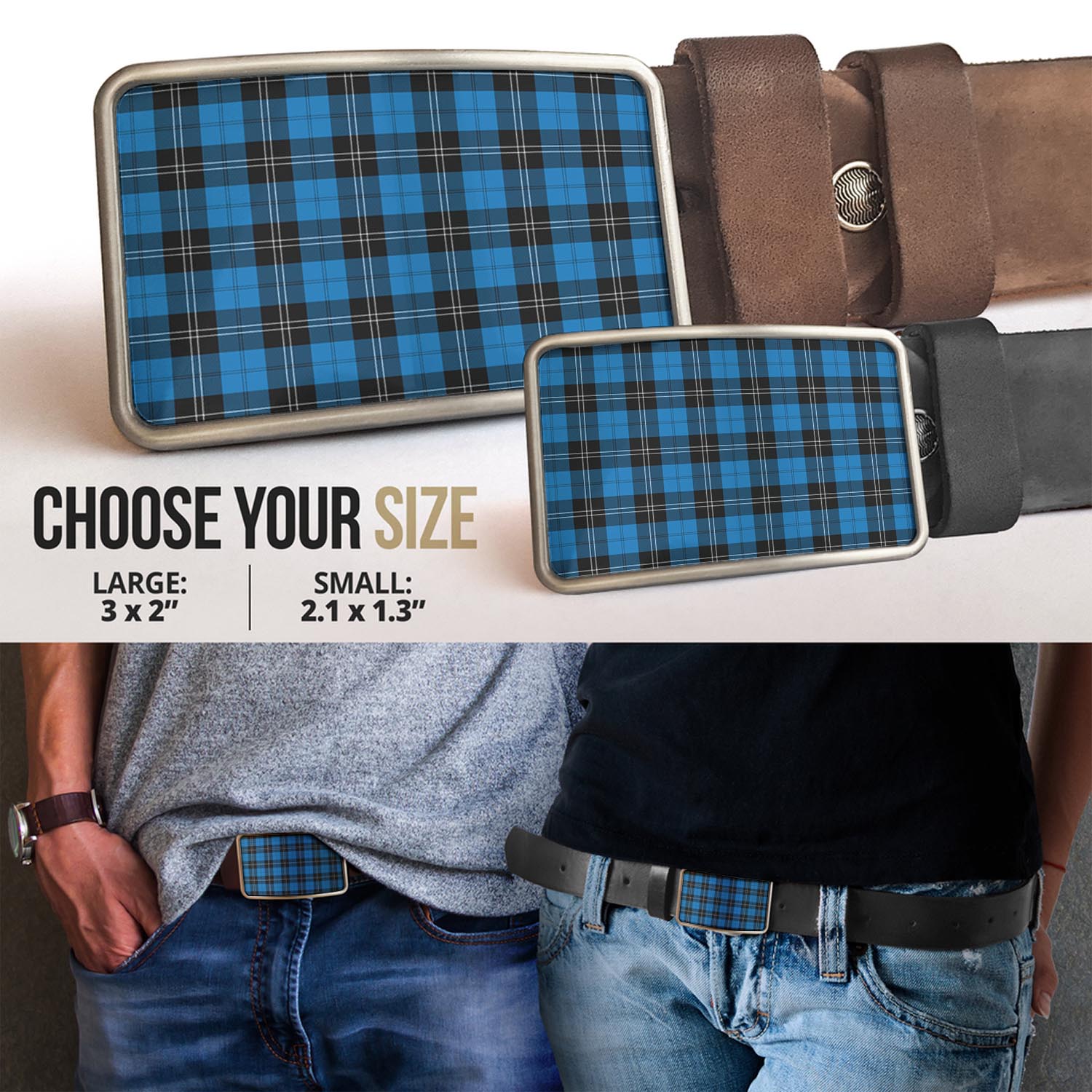 Ramsay Blue Ancient Tartan Belt Buckles - Tartan Vibes Clothing