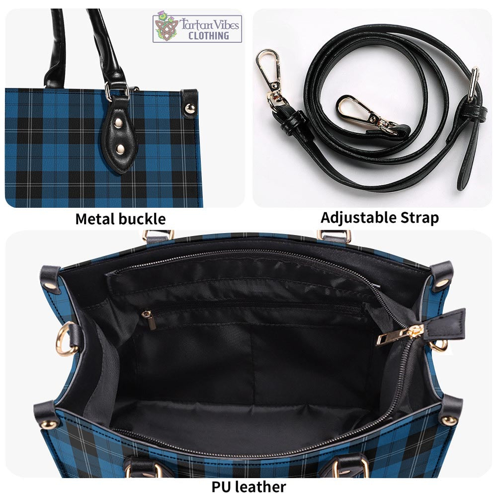 Tartan Vibes Clothing Ramsay Blue Hunting Tartan Luxury Leather Handbags