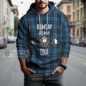 Ramsay Blue Hunting Tartan Hoodie with Family Crest DNA In Me Style