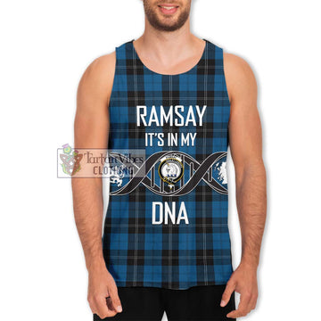 Ramsay Blue Hunting Tartan Men's Tank Top with Family Crest DNA In Me Style