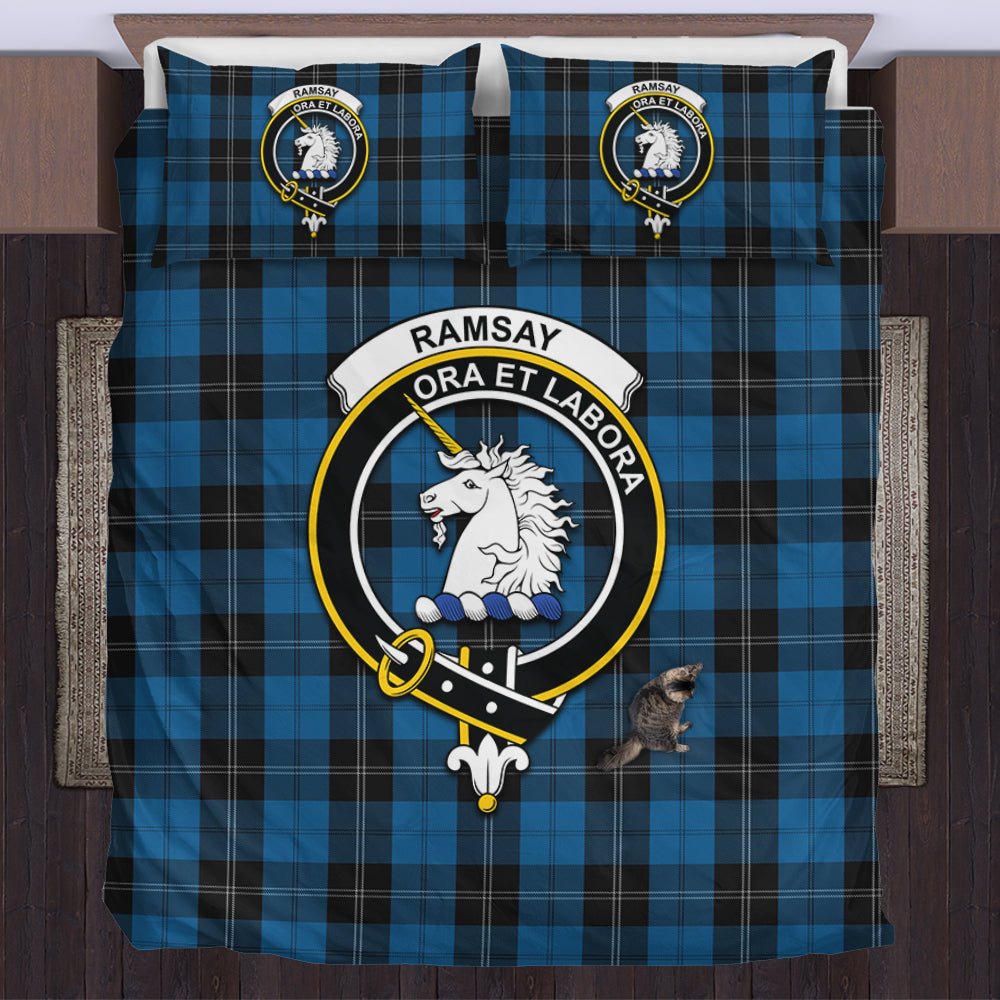 ramsay-blue-hunting-tartan-bedding-set-with-family-crest