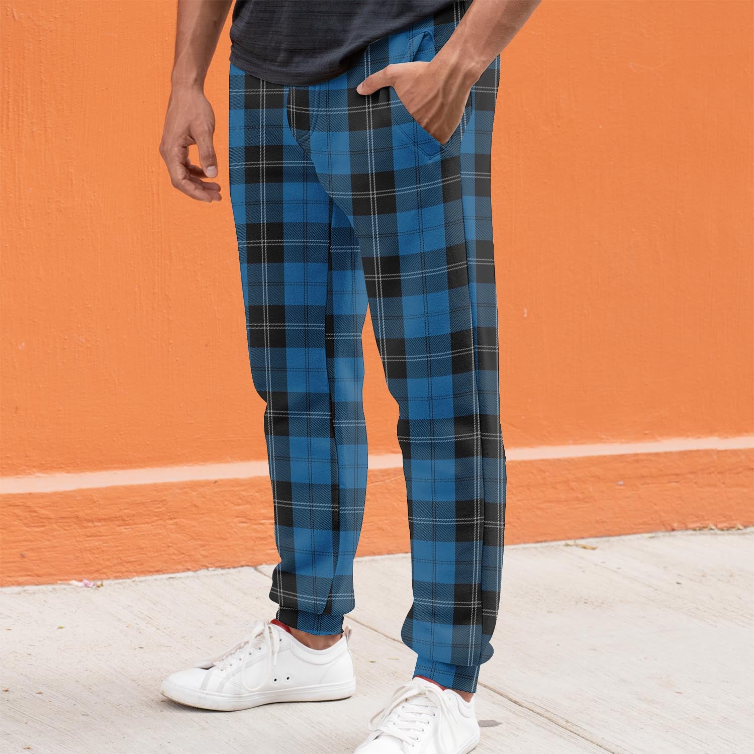 Ramsay Blue Hunting Tartan Joggers Pants S - Tartan Vibes Clothing