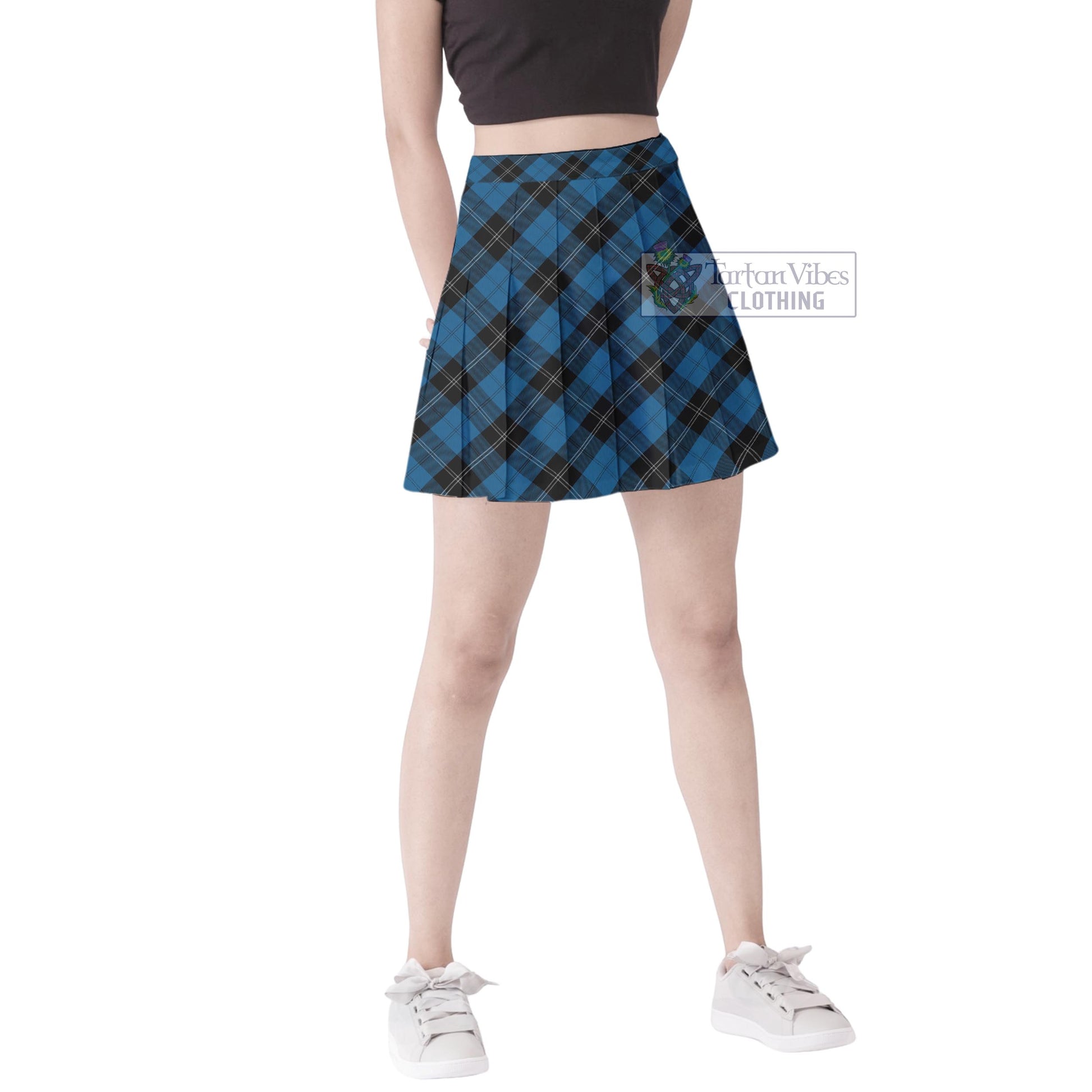 Tartan Vibes Clothing Ramsay Blue Hunting Tartan Women's Plated Mini Skirt