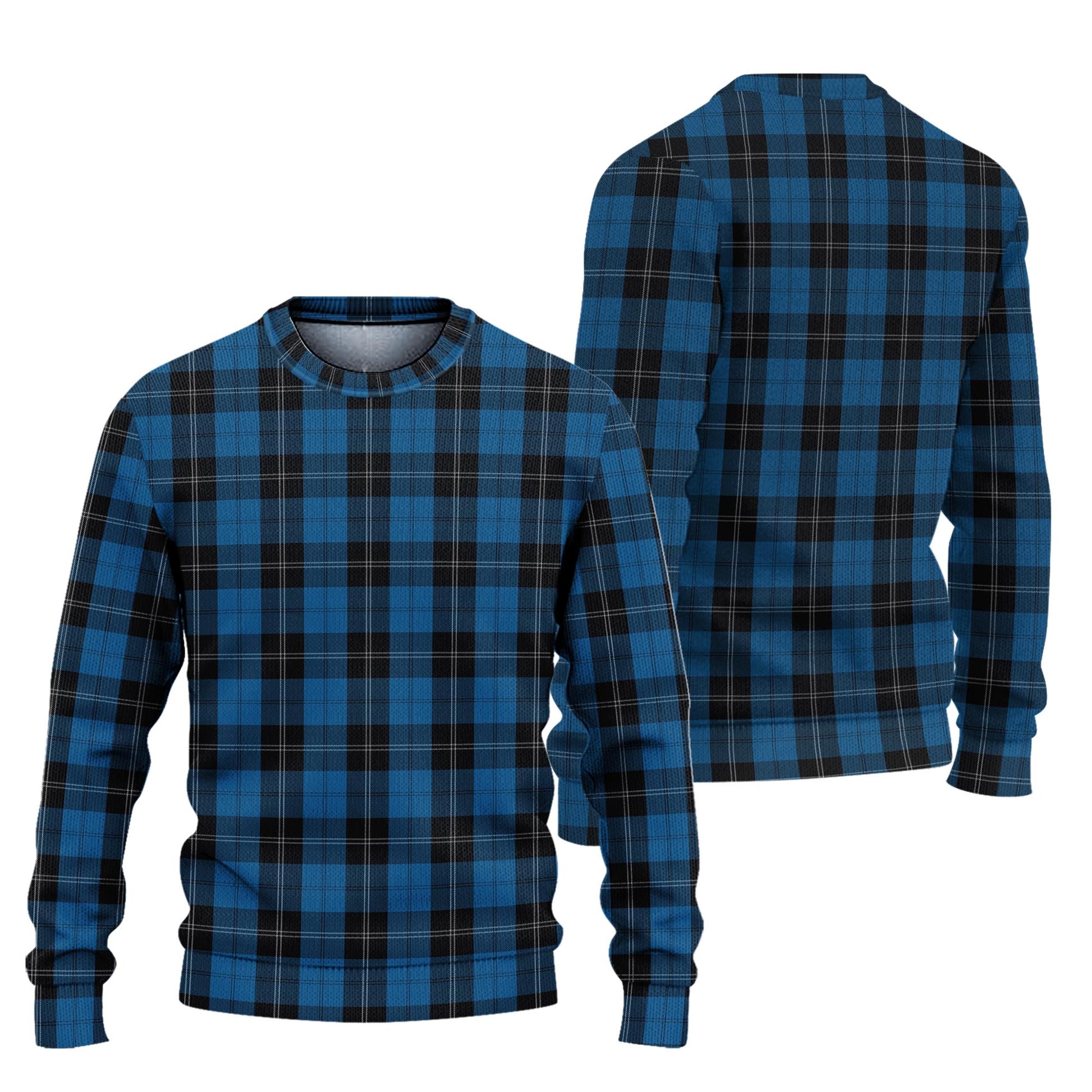 Ramsay Blue Hunting Tartan Knitted Sweater Unisex - Tartanvibesclothing