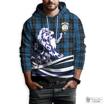 Ramsay Blue Hunting Tartan Hoodie with Alba Gu Brath Regal Lion Emblem