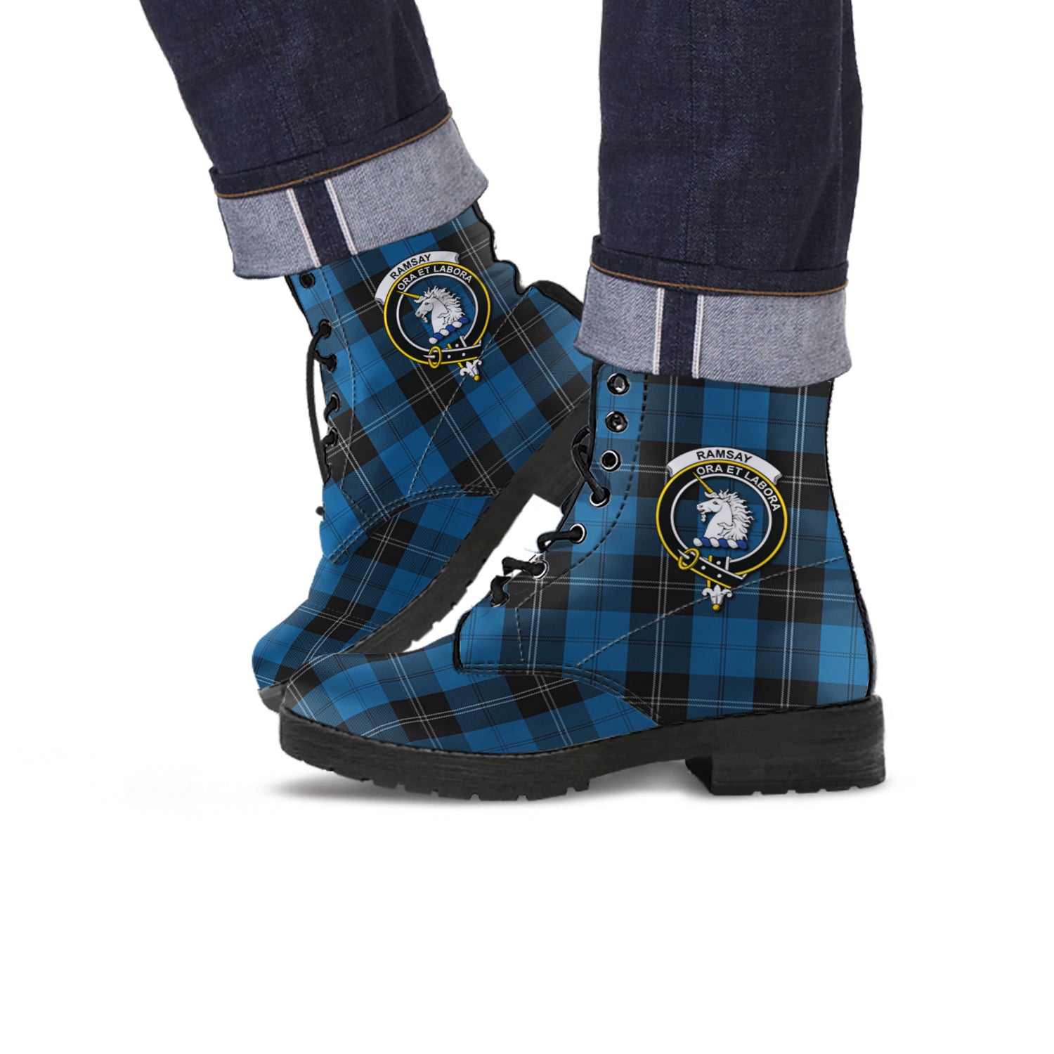 ramsay-blue-hunting-tartan-leather-boots-with-family-crest