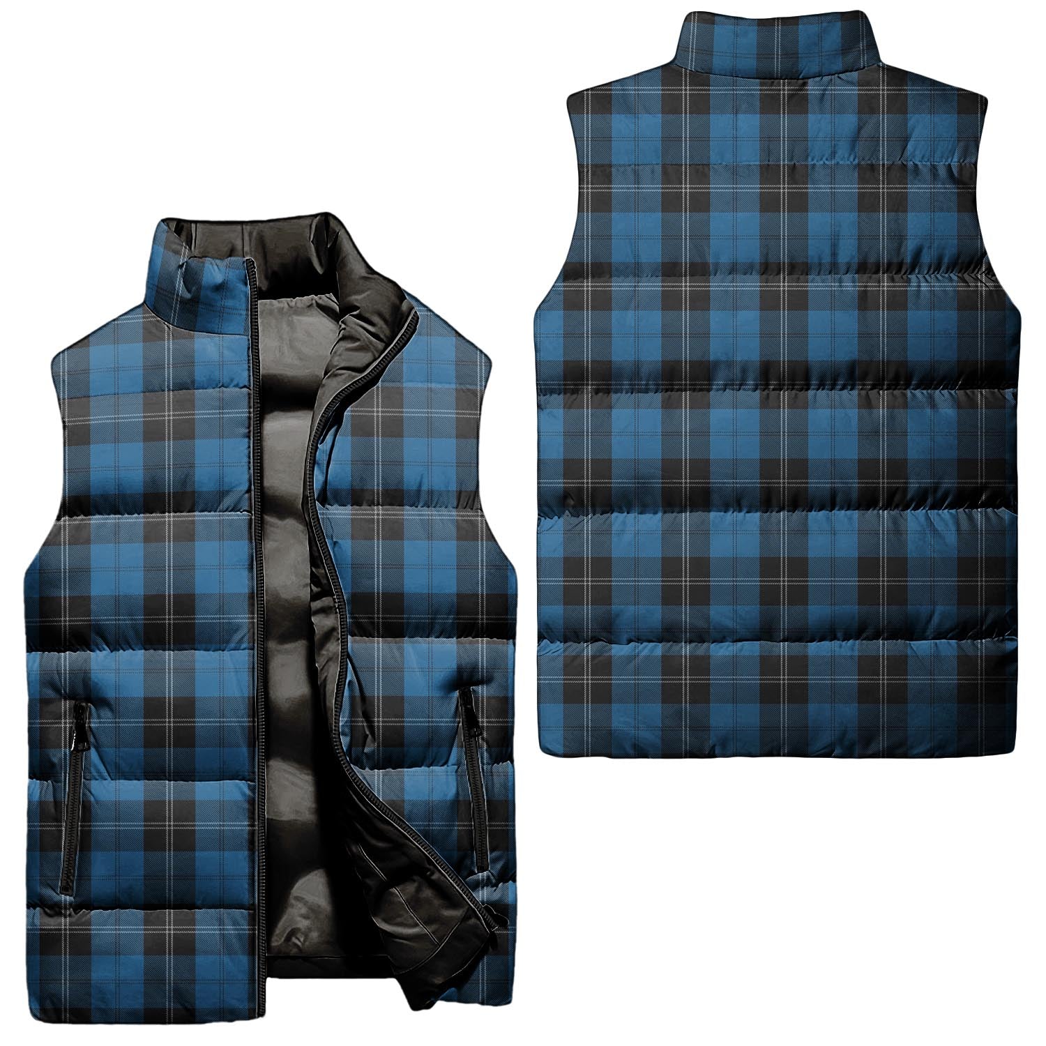 Ramsay Blue Hunting Tartan Sleeveless Puffer Jacket Unisex - Tartanvibesclothing