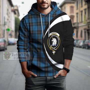 Ramsay Blue Hunting Tartan Hoodie with Family Crest Circle Style