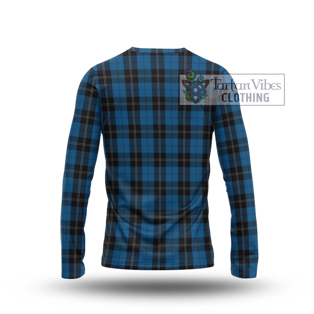 Tartan Vibes Clothing Ramsay Blue Hunting Tartan Long Sleeve T-Shirt with Family Crest DNA In Me Style