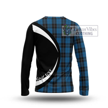 Ramsay Blue Hunting Tartan Long Sleeve T-Shirt with Family Crest Circle Style