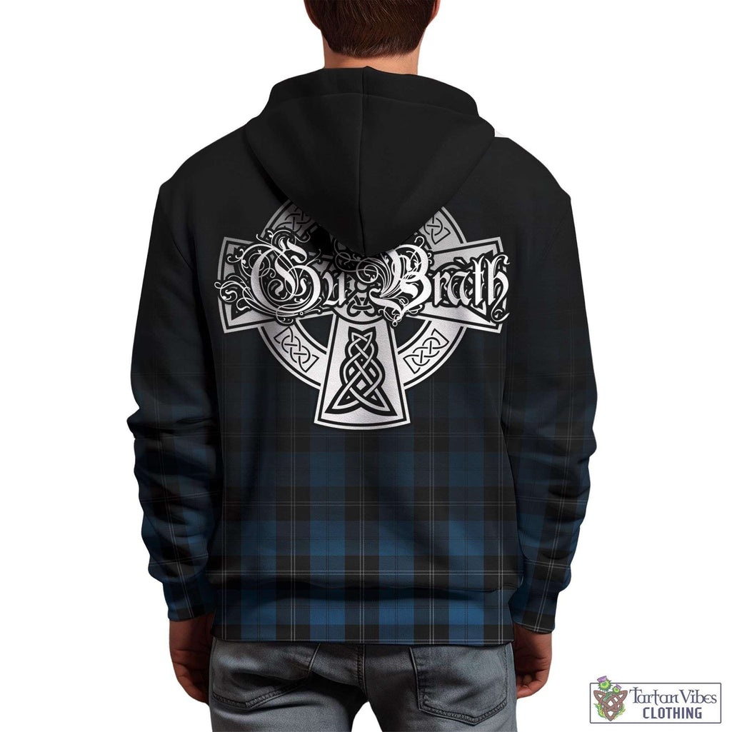 Tartan Vibes Clothing Ramsay Blue Hunting Tartan Hoodie Featuring Alba Gu Brath Family Crest Celtic Inspired