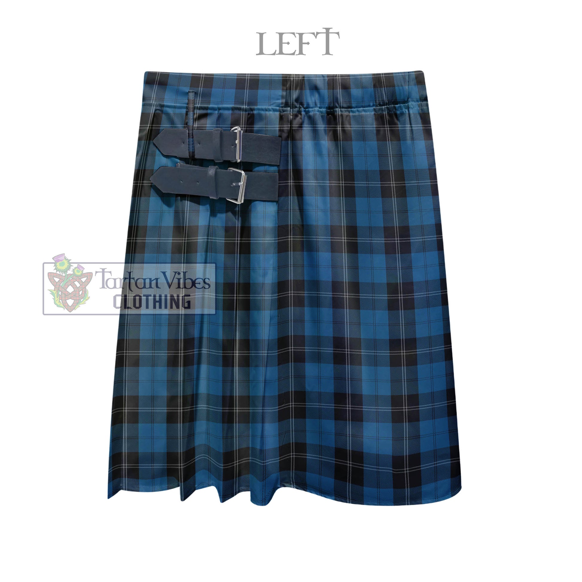 Tartan Vibes Clothing Ramsay Blue Hunting Tartan Men's Pleated Skirt - Fashion Casual Retro Scottish Style