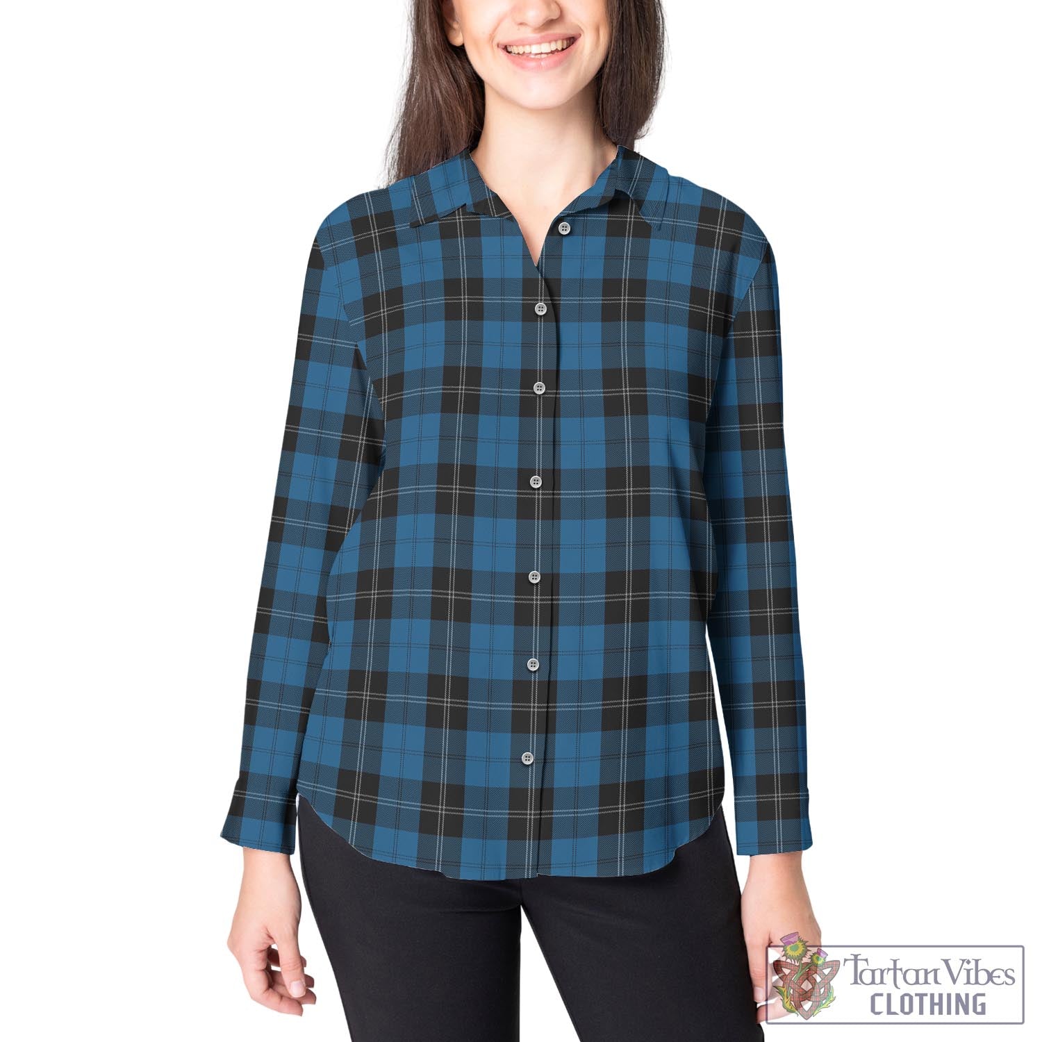 Ramsay Blue Hunting Tartan Womens Casual Shirt