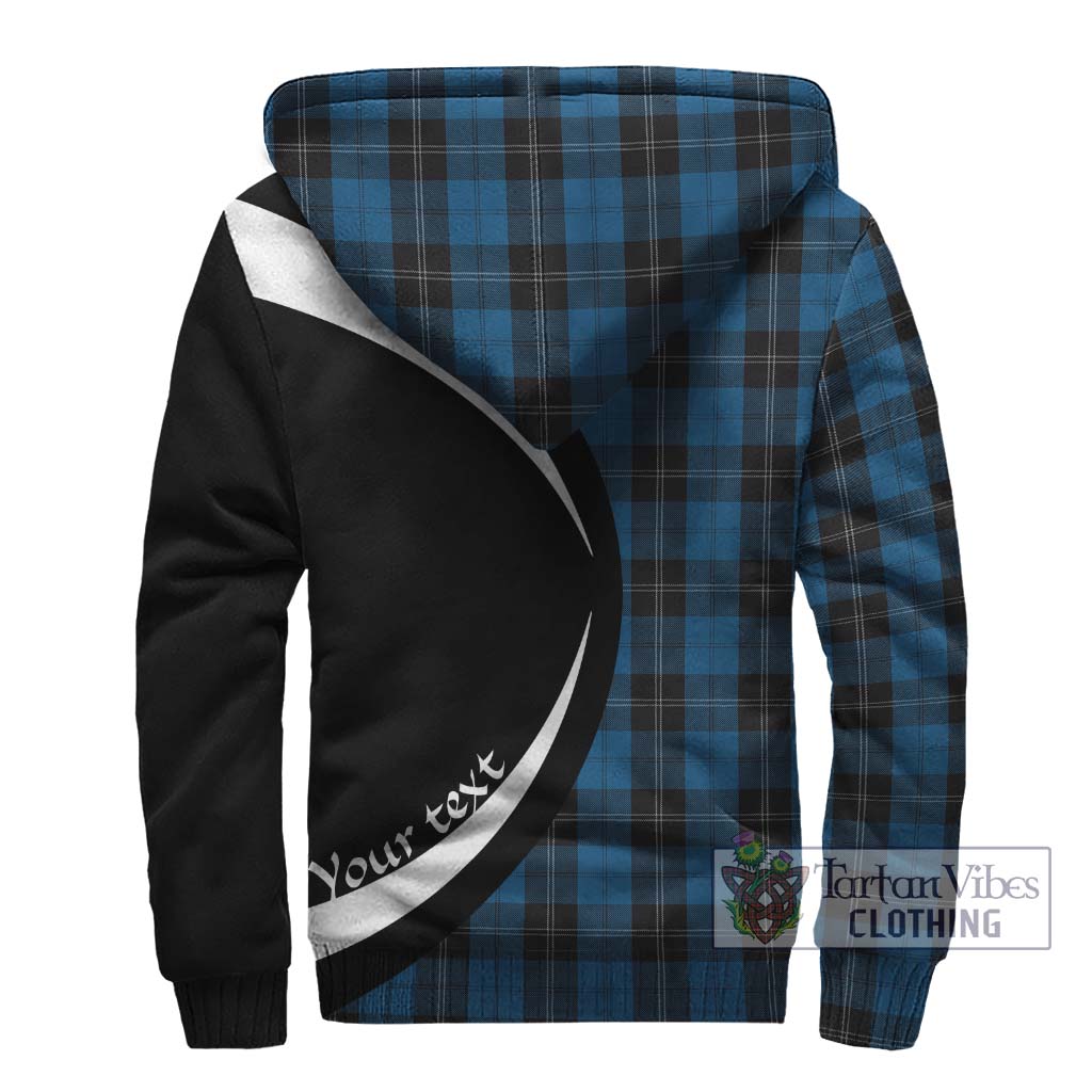 Ramsay Blue Hunting Tartan Sherpa Hoodie with Family Crest Circle Style - Tartan Vibes Clothing