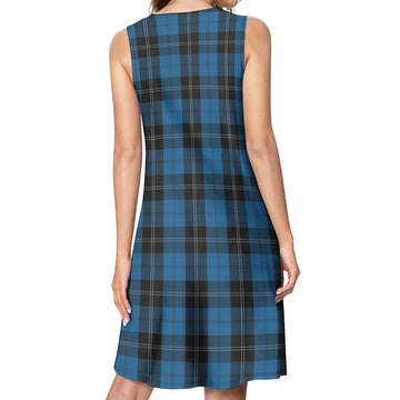 Ramsay Blue Hunting Tartan Womens Casual Dresses