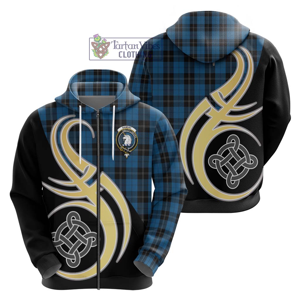 Ramsay Blue Hunting Tartan Hoodie with Family Crest and Celtic Symbol Style - Tartan Vibes Clothing