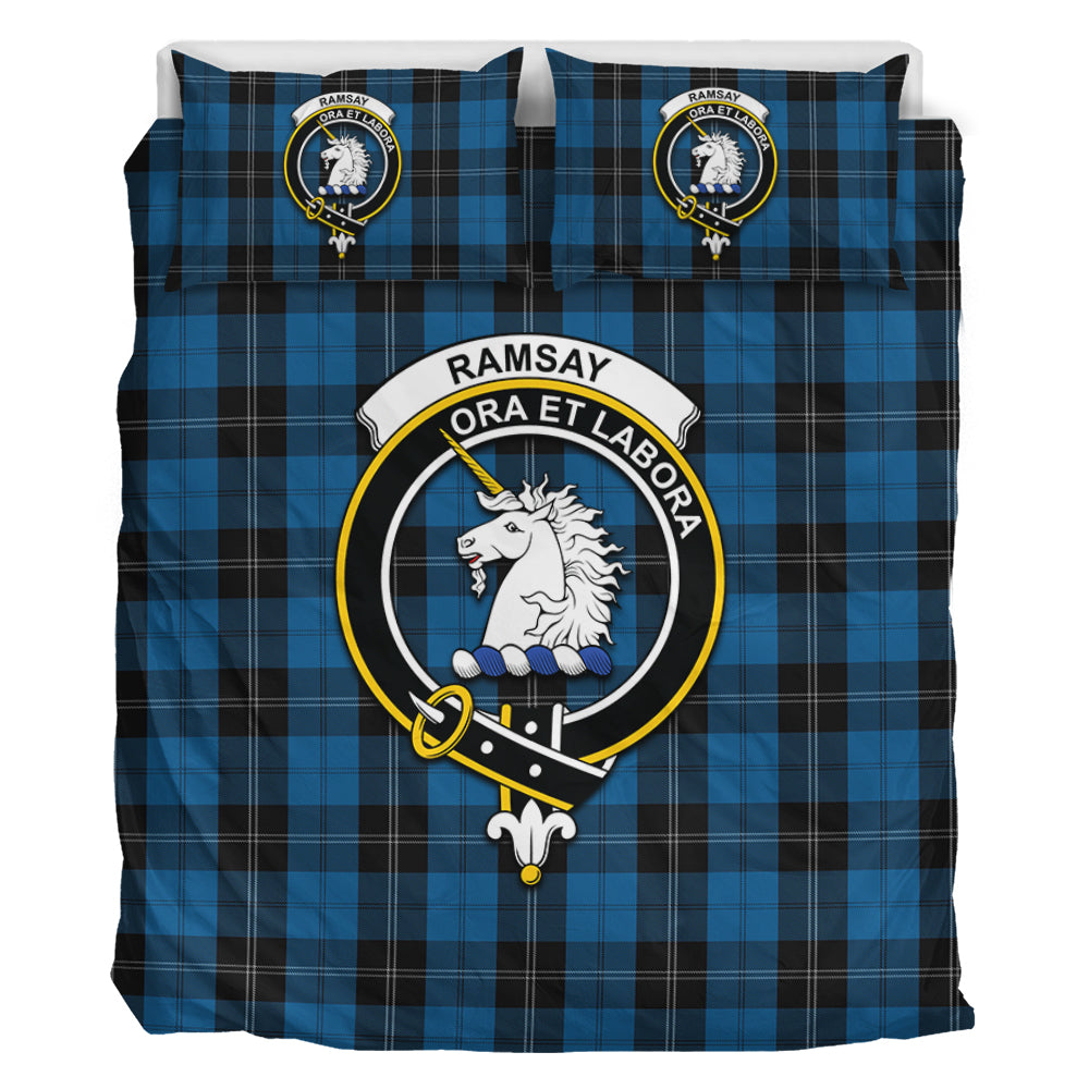 ramsay-blue-hunting-tartan-bedding-set-with-family-crest