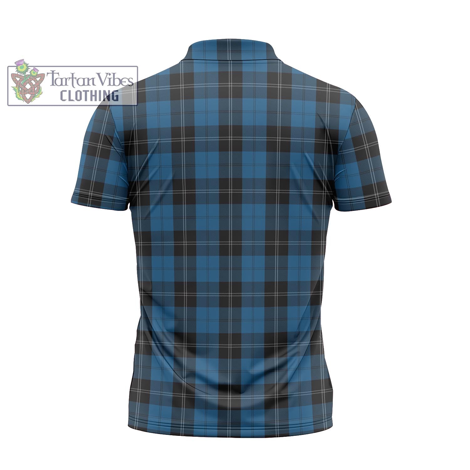 Tartan Vibes Clothing Ramsay Blue Hunting Tartan Zipper Polo Shirt