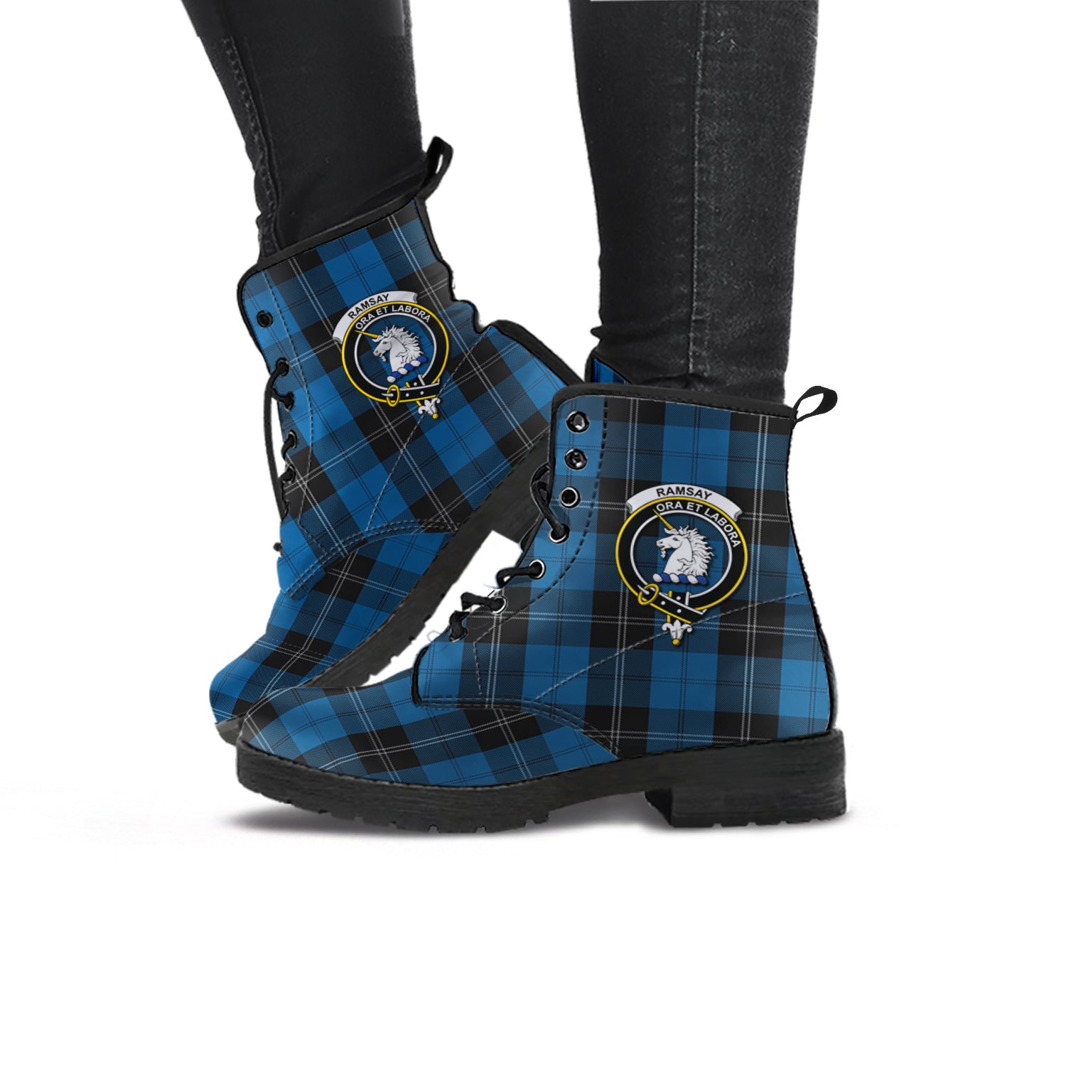 ramsay-blue-hunting-tartan-leather-boots-with-family-crest