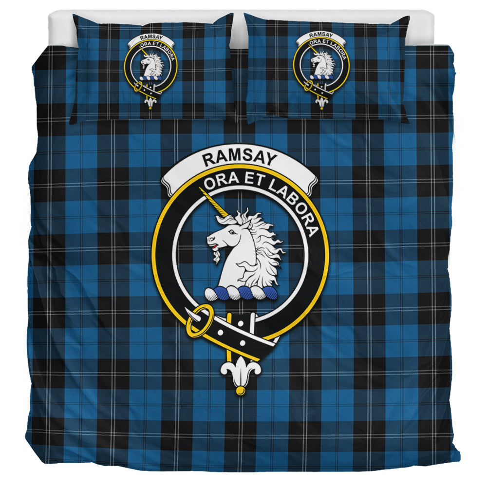 ramsay-blue-hunting-tartan-bedding-set-with-family-crest