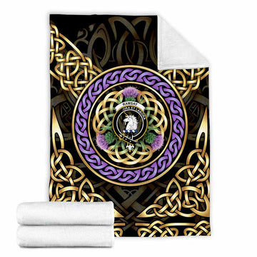 Ramsay Clan Crest Blanket Celtic Scottish Thistle X-Large 59 x 79 inches 150 x 200 cm - Tartan Vibes Clothing