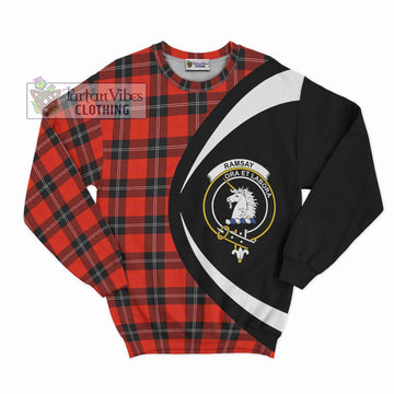 Ramsay Modern Tartan Sweatshirt with Family Crest Circle Style