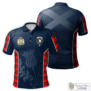 Ramsay Modern Tartan Men's Polo Shirt with Family Crest and Scottish Thistle Vibes Sport Style