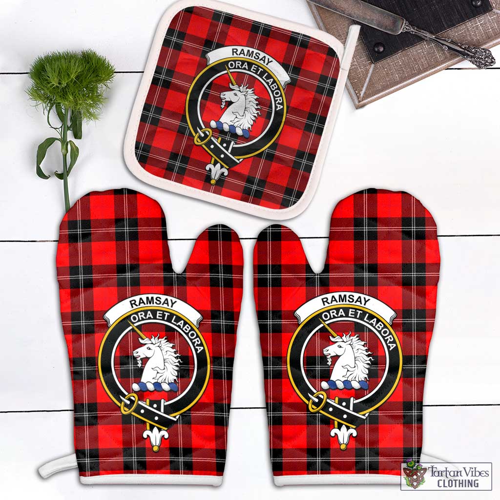 Tartan Vibes Clothing Ramsay Modern Tartan Combo Oven Mitt & Pot-Holder with Family Crest