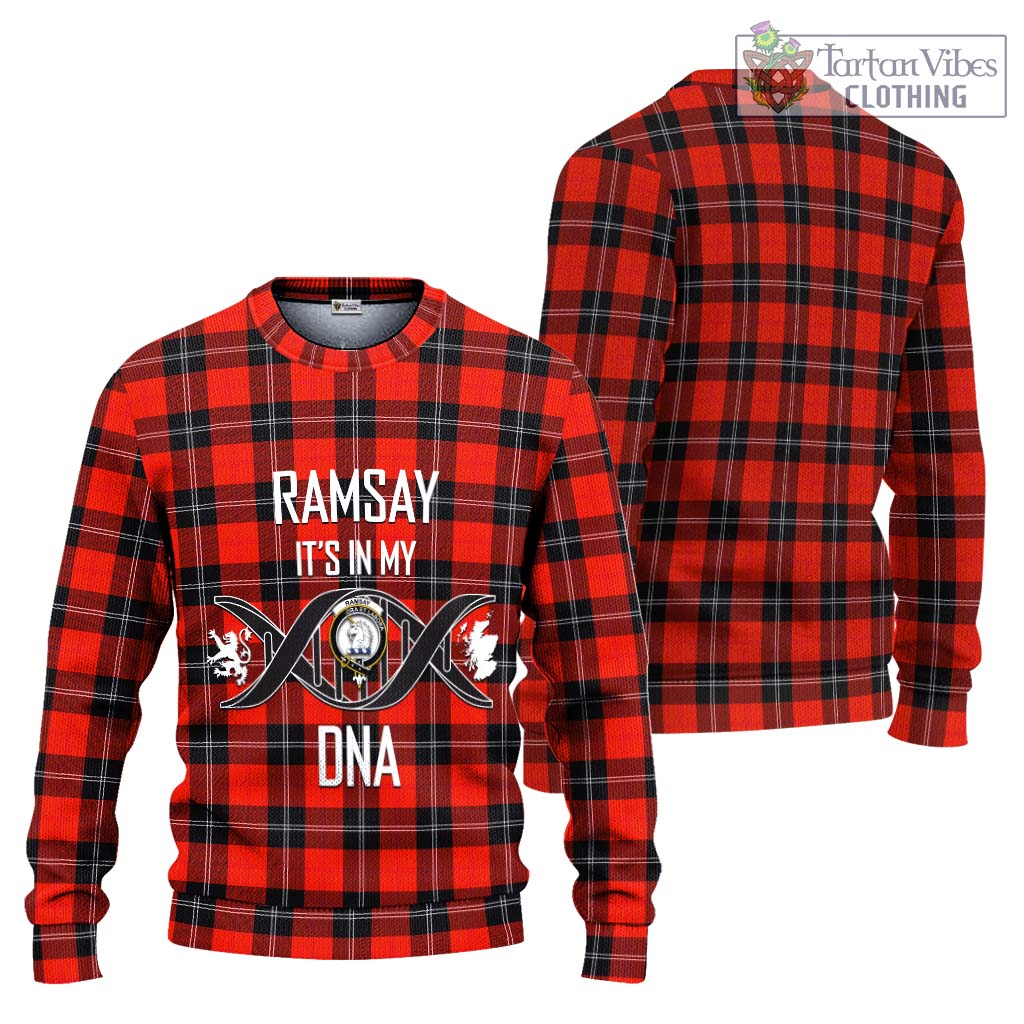 Tartan Vibes Clothing Ramsay Modern Tartan Knitted Sweater with Family Crest DNA In Me Style