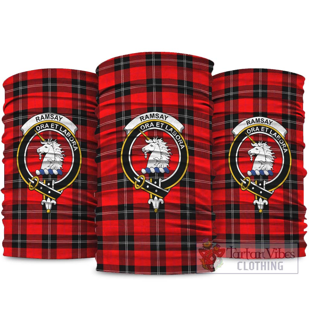 Ramsay Modern Tartan Neck Gaiters, Tartan Bandanas, Tartan Head Band with Family Crest