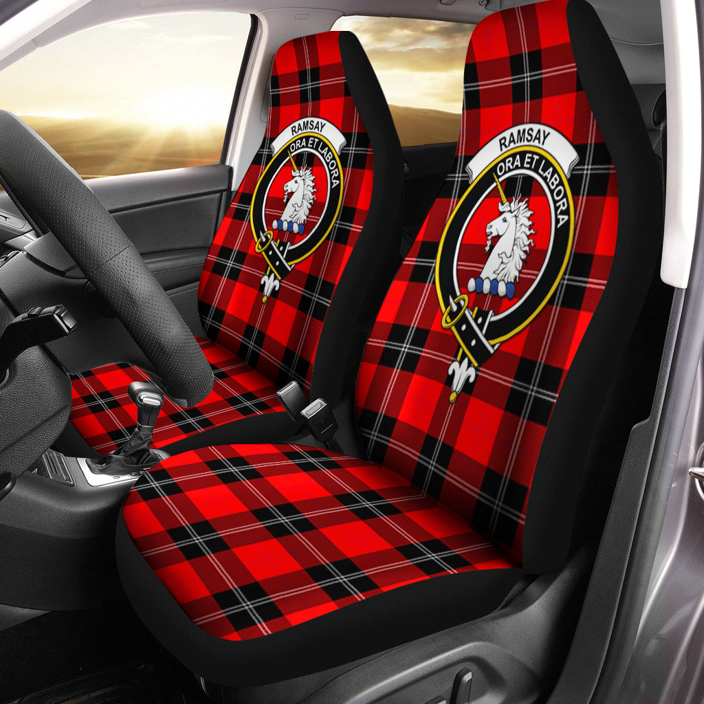 Ramsay Modern Tartan Car Seat Cover with Family Crest One Size - Tartanvibesclothing