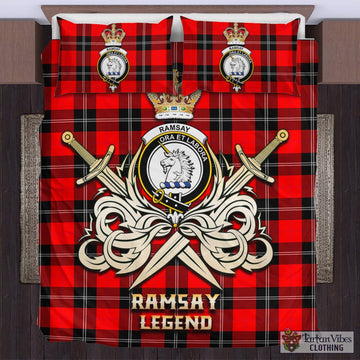 Ramsay Modern Tartan Bedding Set with Clan Crest and the Golden Sword of Courageous Legacy