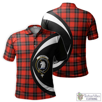 Ramsay Modern Tartan Men's Polo Shirt with Family Crest Circle Style