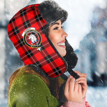 Ramsay Modern Tartan Winter Trapper Hat with Family Crest